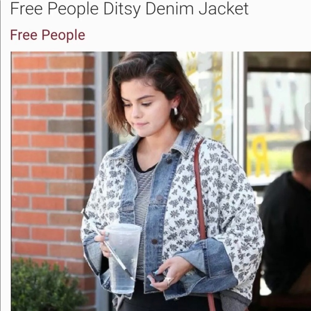 Free people denim ditsy jacket xs/s